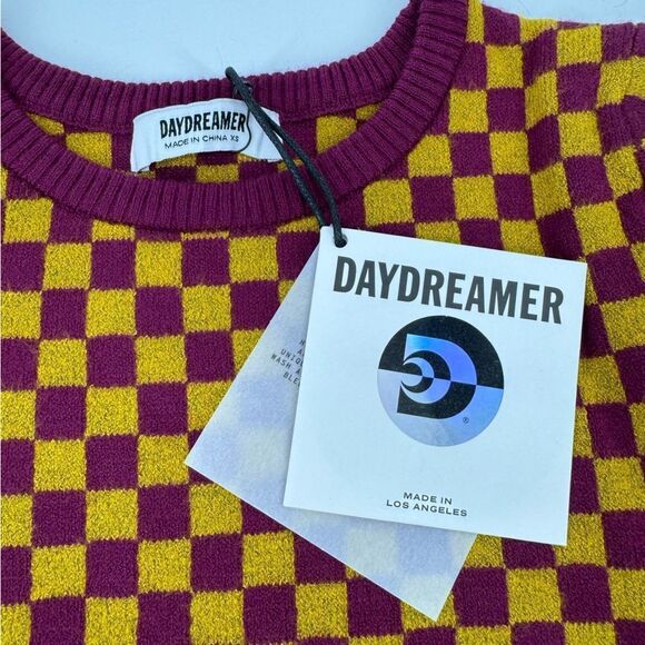 Daydreamer Fig Check Fitted Pullover Sweater New XS‎ - Picture 8 of 11